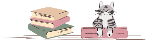 drawing of a striped cat reaching up and out with one paw